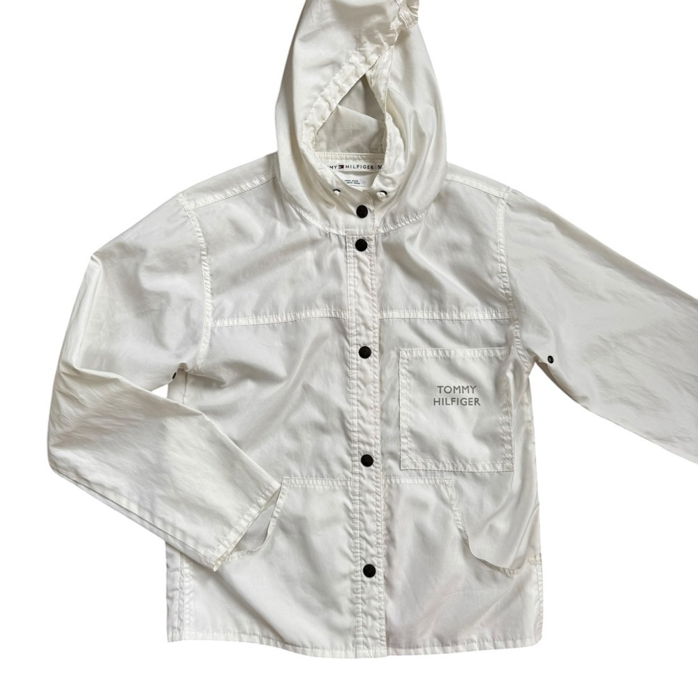 Vintage Tommy Hilfiger White Hooded Windbreaker